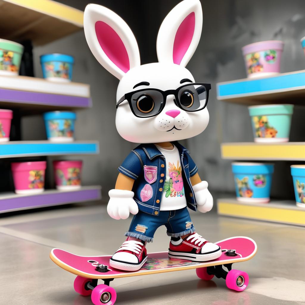 Cool Bunny Funko Pop in Skate Park