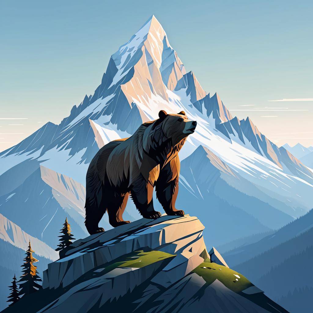 Bear Overlooking Its Wilderness Kingdom