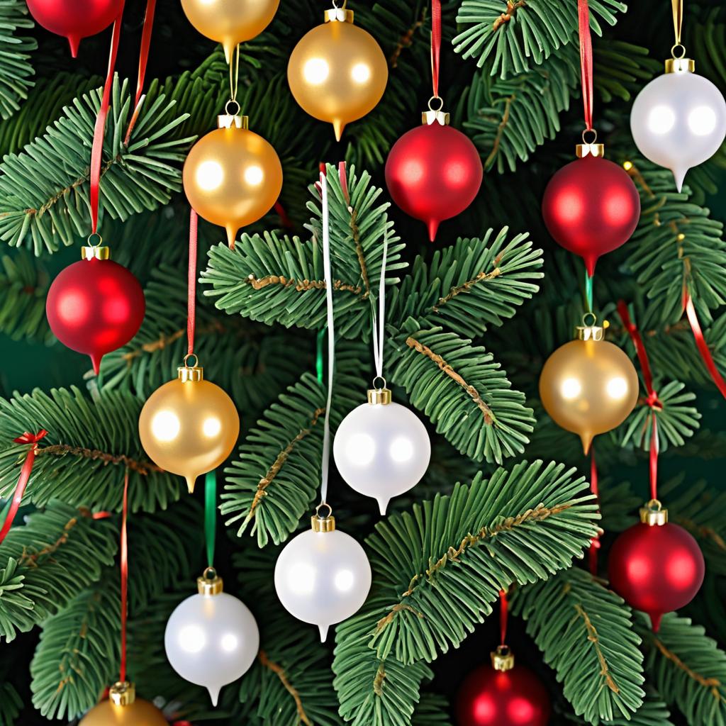 Festive Christmas Tree Ornament Display