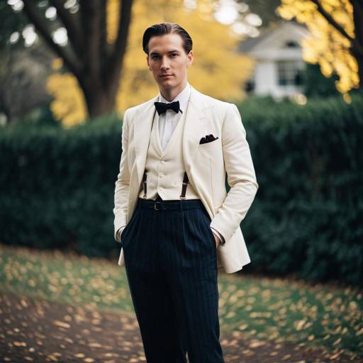 1930s Gentleman Style Man Outdoors