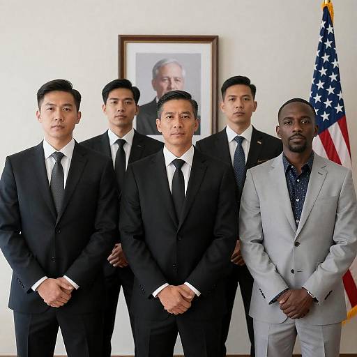 Formal Group Photo with American Flag