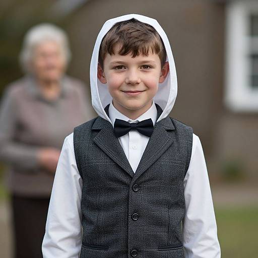 Realistic Portrait of Elderly Man in Gilet