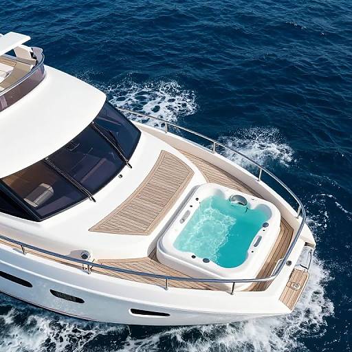 Aerial View of Luxurious Yacht