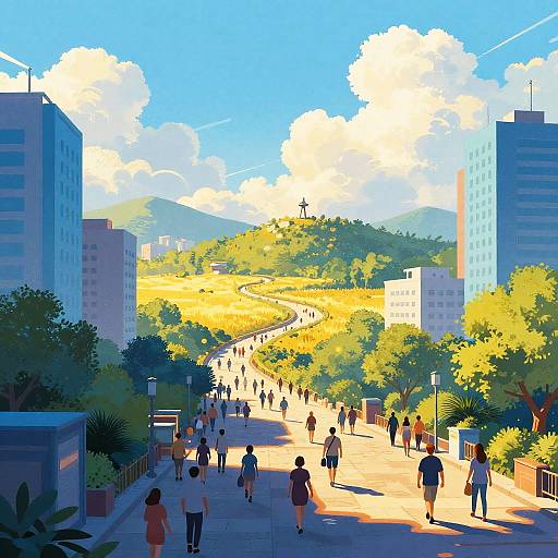 Vibrant Digital Pop Art Cityscape