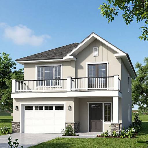 3D Craftsman Home with Loft and Balcony