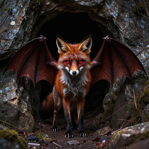 Vampire Fox Emerging from Cave
