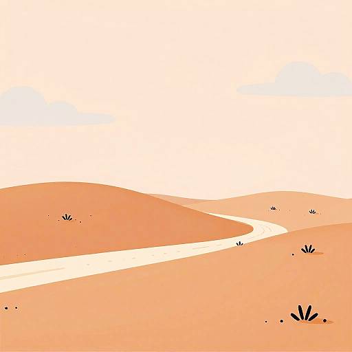 Minimalist Desert Landscape with Sandy Path