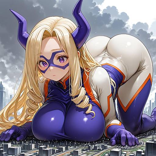 Illustration of Mount lady, boku no hero academia in the style of Sachito