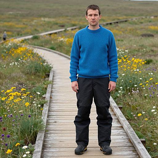 Contemplative Man in Winter Wilderness