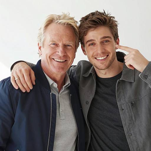 Smiling Older and Younger Men Together