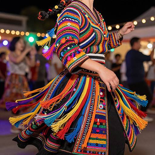 Vibrant Fleco Embroidery Festival Dance