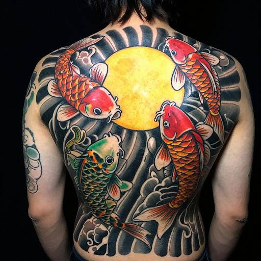 Vibrant Japanese Full-Back Tattoo