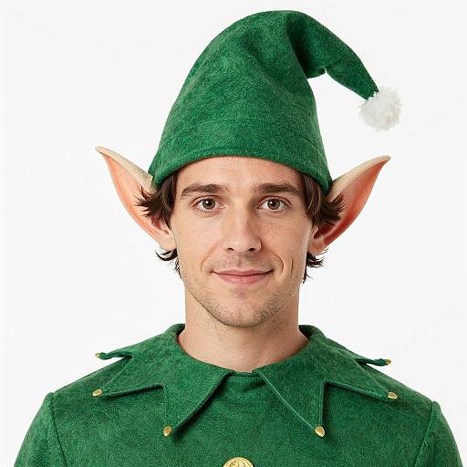 Close-Up Adult Elf Costume Man