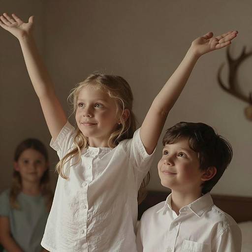 Whimsical Dim Light Portrait of Children