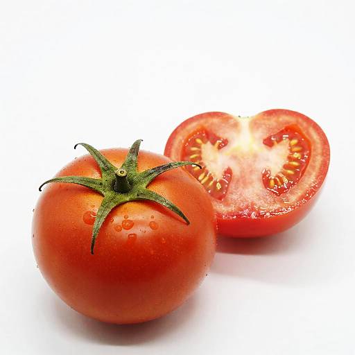 Fresh Red Tomato with Halved Slice