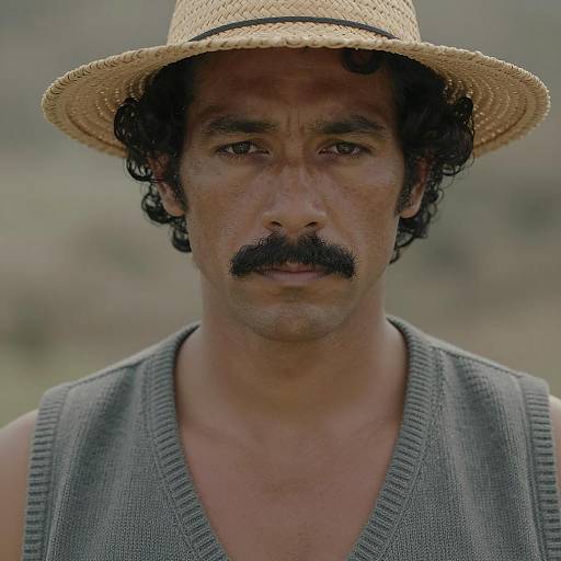 Intense Portrait of a Man with Mustache