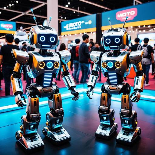 Shiny Metallic Robots at Tech Fair