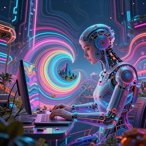 Futuristic AI Digital Artist