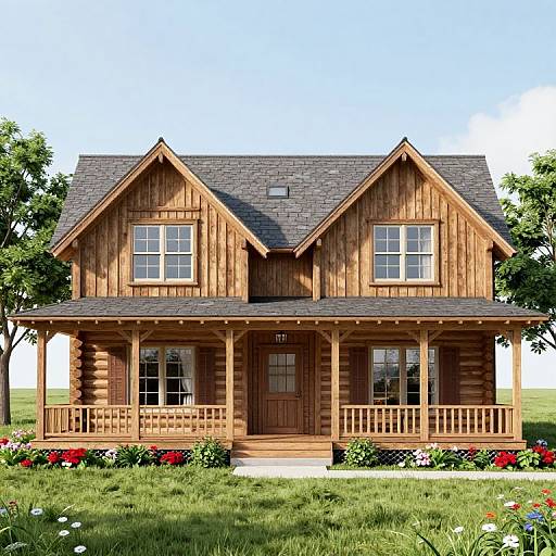 3D Rustic Country Home Illustration