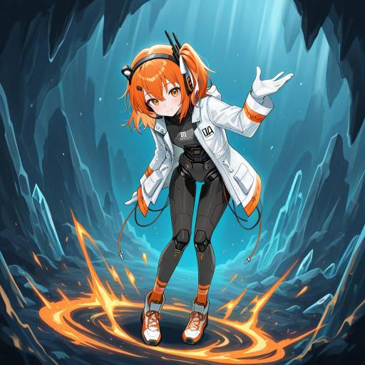 Futuristic Android in Crystal Cave