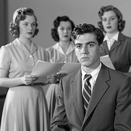 1940s-inspired Monochrome Portrait Scene