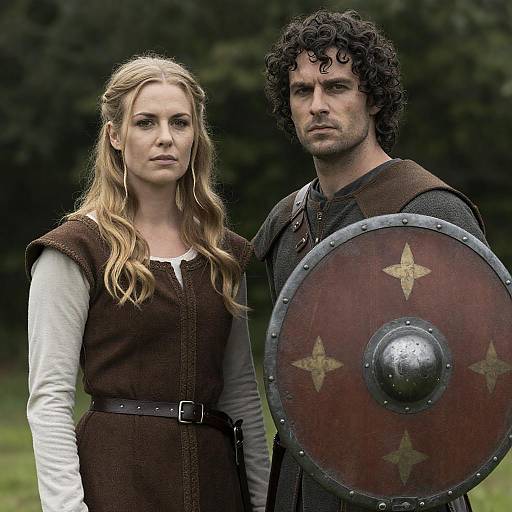 Medieval Couple with Shield and Vest