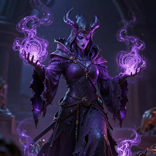 Iridescent Necromancer in Hyper-Realistic Detail