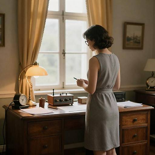 Vintage Scientist in Warmly Lit Room