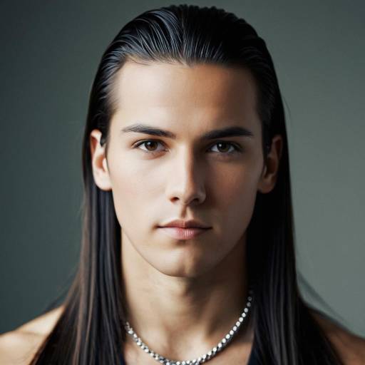 Realistic Portrait of a Long-Haired Man