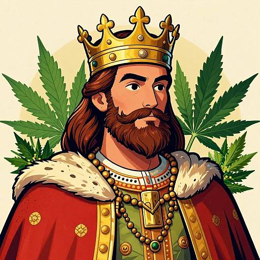 Regal King with Cannabis Leaves
