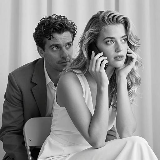 Intense Moment: Black-and-White Couple