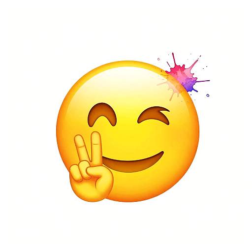 Watercolor Finger Crossed Emoji Art