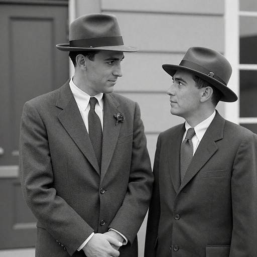 Elegant Monochrome Portrait of Two Men