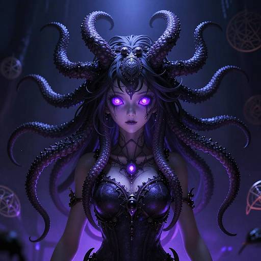 Eldritch Anime Girl with Tentacles