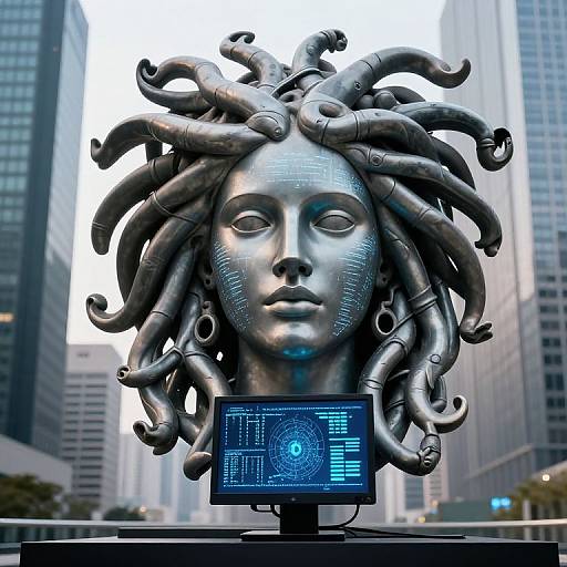 Futuristic Medusa Digital Sculpture
