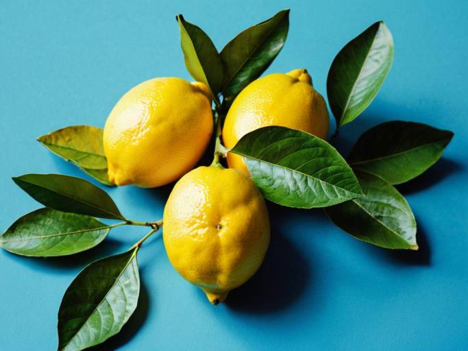 Vibrant Lemon Close-Up Wallpaper Design