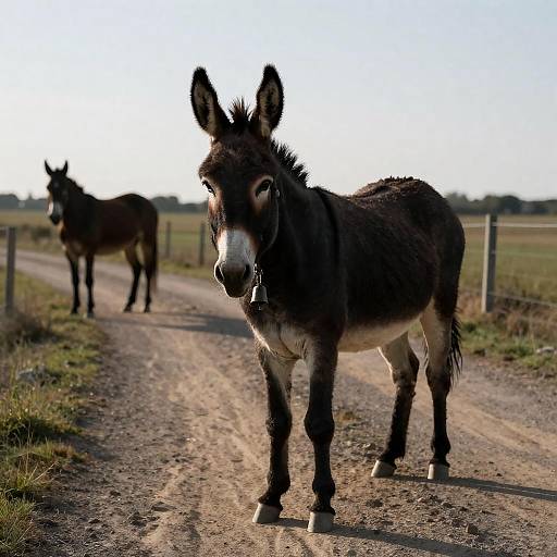 Silhouetted Donkey on a Rural Path