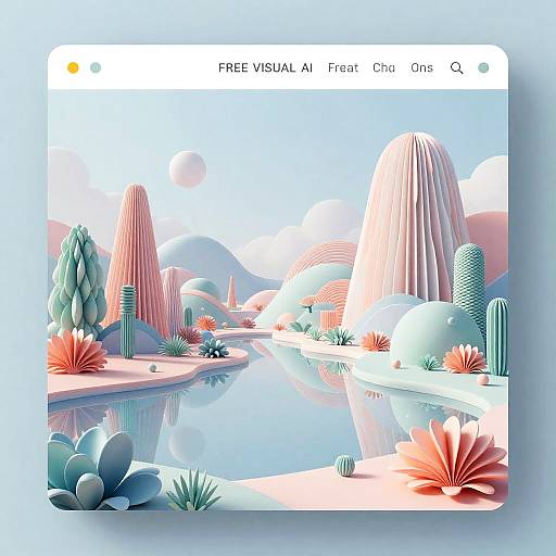 Surreal AI-Generated Pastel Landscapes