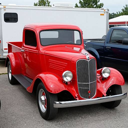 Vintage 1936 Red Ford Pickup
