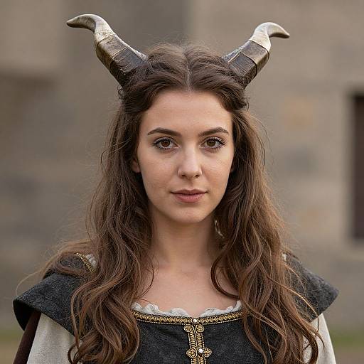 Medieval Faire Horned Girl Portrait