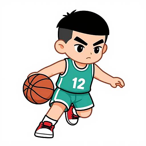 Cartoon Young Basketball Player Illustration