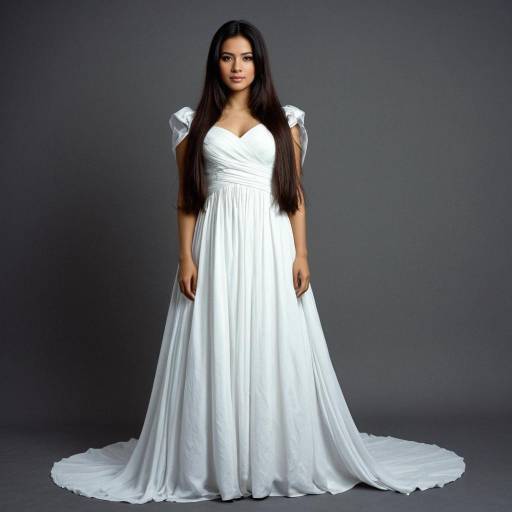 Elegant Solo Model in White Dress