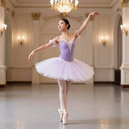Graceful Ballerina in Lavender Dress