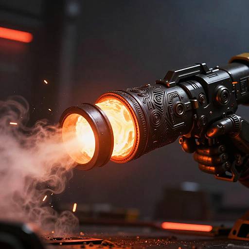 Intense Sci-Fi Meltagun Barrel Close-Up