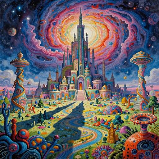 Hyperrealistic Cosmic Sci-Fi Landscape