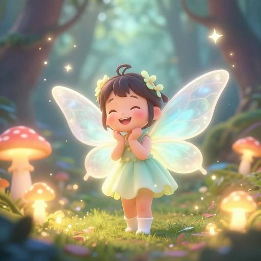 Mischievous Fairy in Enchanted Forest