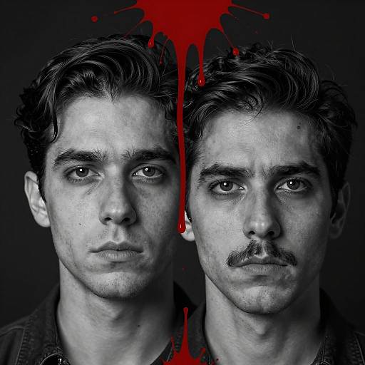 Portrait of Two Men with Blood Splatter