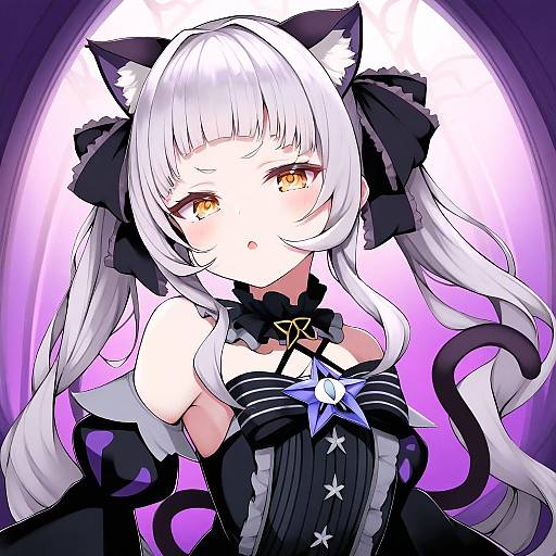 Illustration of Murasaki shion (gothic lolita), hololive in the style of Nemu (nebusokugimi)