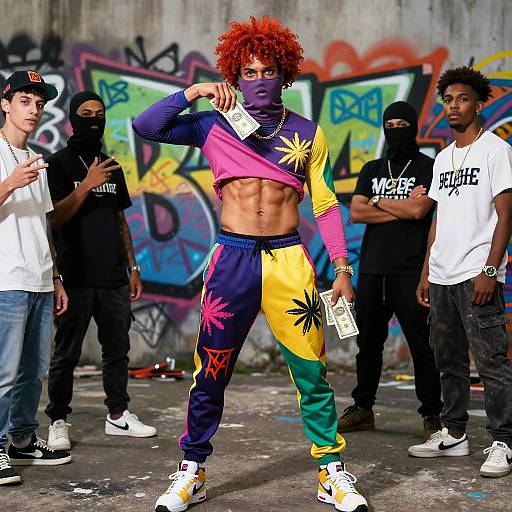 Realistic Ghetto Graffiti Male Portrait