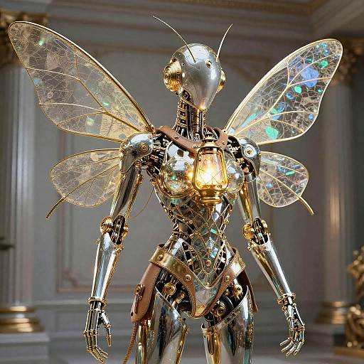 Anthropomorphic Firefly Robot with Lantern Core